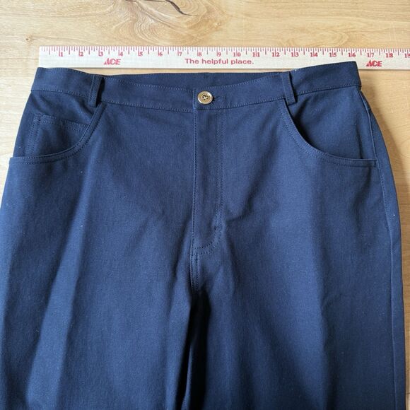DONCASTER SIGNATURE PANTS NWT COTTON BLD 5 POCKET RELAXED CASUAL OFFICE NAVY 12 - Picture 8 of 11